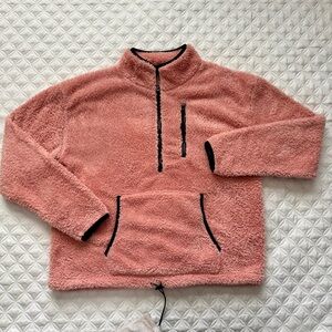 No Boundaries Pink Fuzzy Half Zip Fleece Pullover Size XL (15-17)